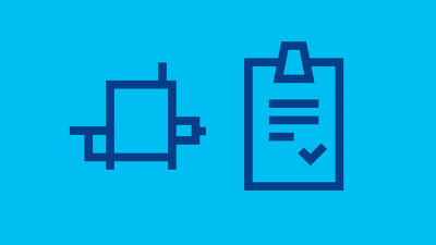Equipment and signed contract icons