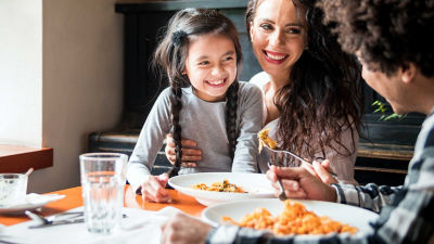 Family having dinner