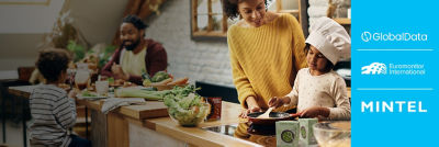 Family in kitchen cooking, mini chef with frying pan