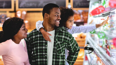 Family shopping groceries