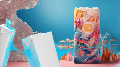 design fantasia de embalagem cartonada