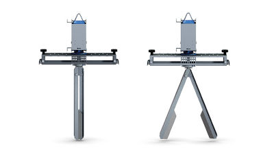 Auto-extending mixer blades