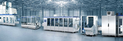 Filling machine and downstream equipment