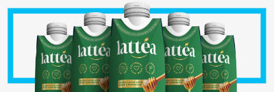 Five green aseptic tea carton packages