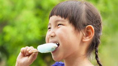 Girl eating ice cream