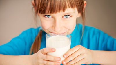 girl drinking milk
