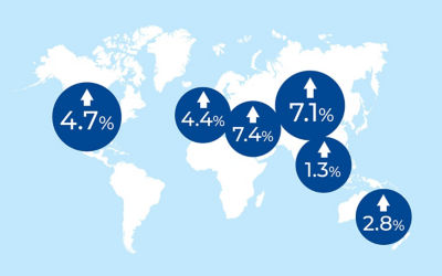 Global map showing RTD coffee market growth