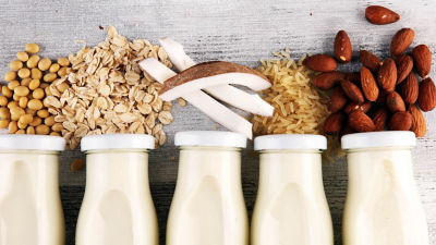 plant milk bottles