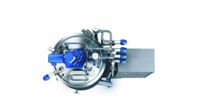 Tetra Pak High Shear Mixer from above with white background