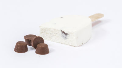 Ice cream with big pieces of chocolate