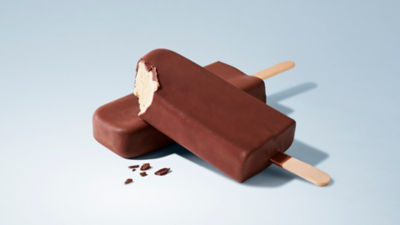 Chocolate-coated ice cream stick bars