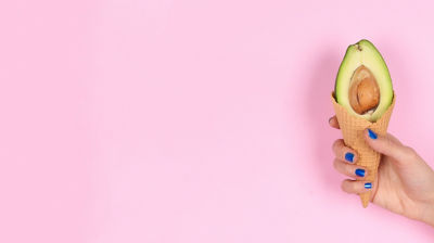 avocat dans un cornet de crème glacée