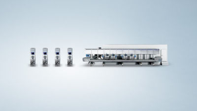 Industrial production line for automated ice cream sandwich production