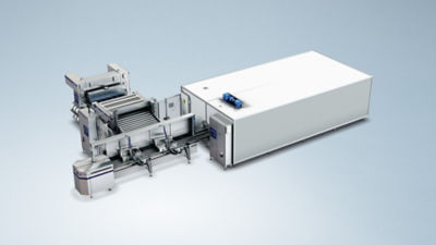 Medium-capacity filling line producing 18,000 ice cream cups per hour