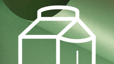 illustration, top of Tetra Rex Arch carton, green background