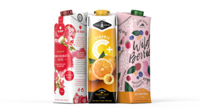 Juice in Tetra Stelo™ Aseptic carton packages