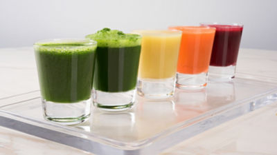 Glasses filled with juice