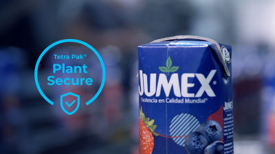 Plant Secure logo and Tetra Prisma Aseptic carton package
