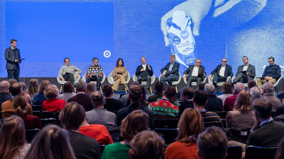 A leader talking at a conference
