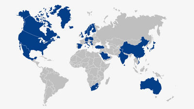 Co-packers network world map