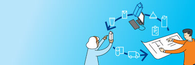 Processus de design des matériaux d’emballage, illustration
