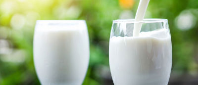 Milk poured into glass
