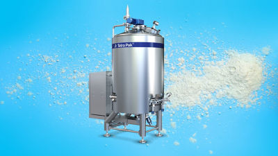 Tetra Pak mixer, powder in background