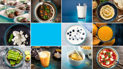 a collection of sustainable foods 