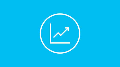 icon arrow pointing up on blue bakground