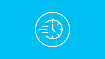 clock icon on blue bakground