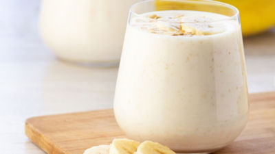 Oat drink in glass
