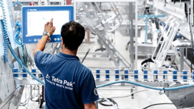 Tetra Pak operator, control panel filling machine
