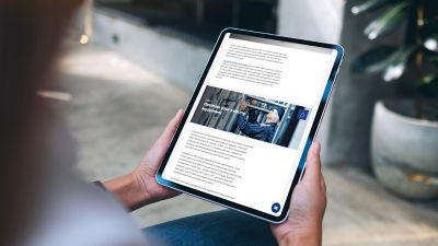 Artikel zur Reduzierung des Wasserverbrauchs auf einem Tablet