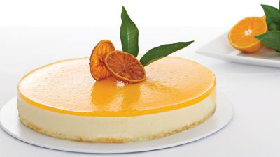 Orange cheesecake on a plate