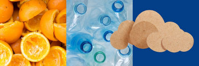 Orangen, Plastikflaschen und Papier