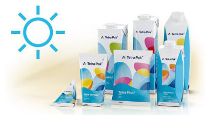 Tetra Pak cartons with sun icon