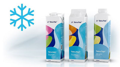 Three cartons and snow icon