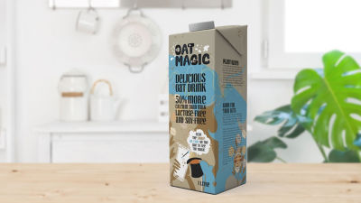 Package with oat drink