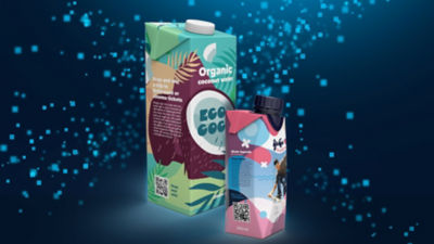 Carton packages with QR codes
