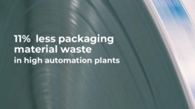11% less packaging material waste in high automation plants