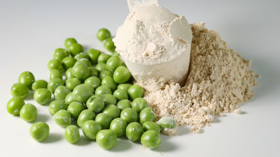 Petits pois et poudre