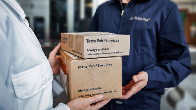 plant component customer portal person holding package