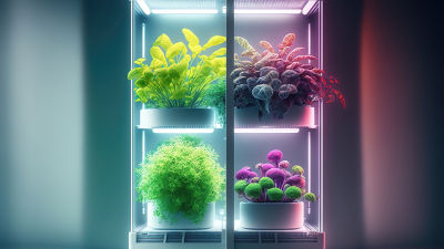 vertical farming of herbs and salad