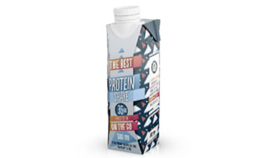 Tetra Prisma® Aseptic 300 Edge carton with a DreamCap™ 26 Pro tethered closure - Protein Shake