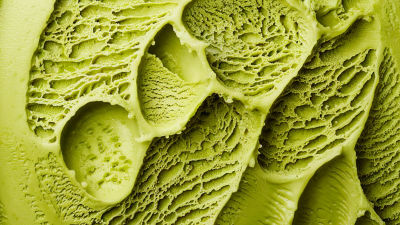 Primer plano de la textura y consistencia del helado