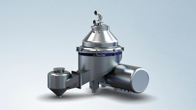 Nozzle separator for continuous solid discharge in processing
