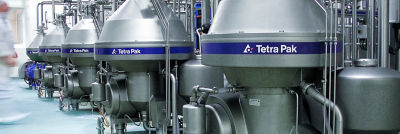 Industrial separators integrated in processing line