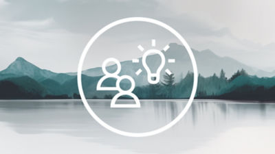 Ikoner och bergsbakgrund