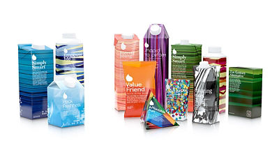 Carton package for food and beverages. Packaging portfolio