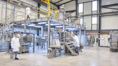 an empty factory floor 